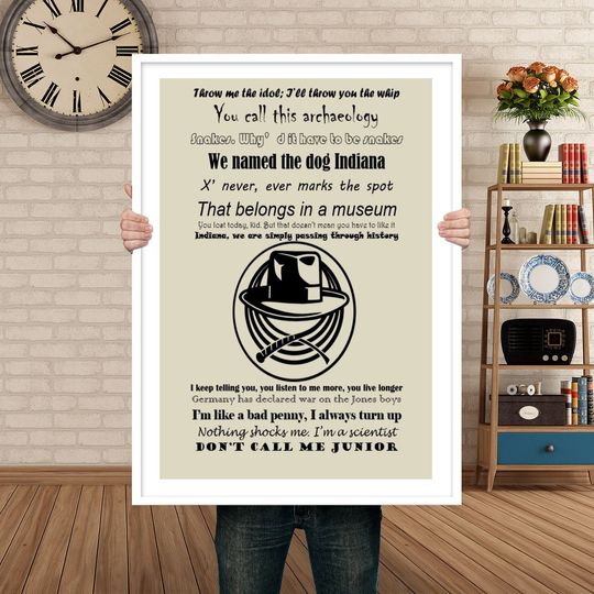 Discover Indiana Jones Movie Quotes Poster