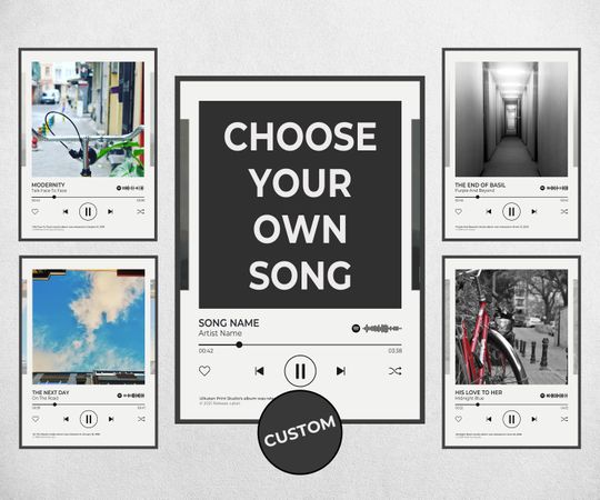 Discover Custom Song Poster, Music Player Poster, Minimalist Customizable Gift, Printable Custom Album Poster
