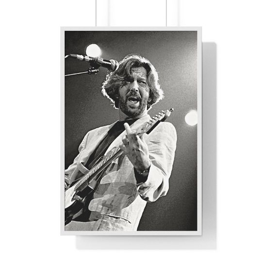 Discover Eric Clapton on Stage, English Rock and Blues Guitarist, Singer, Eric Clapton Poster, The Yardbirds, Cream, Blind Faith, Rock Legend Poster