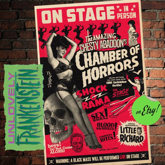 Discover 1956 Satanic Burlesque spook show print | 11x17 Art Print