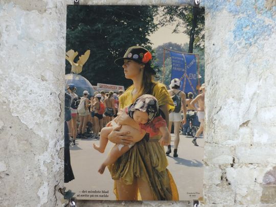 Discover 1982 Hippy Woman with Baby Poster, Peace and Love, Svanholm Film Festival, Denmark, wall art decor, cinema film memorabilia