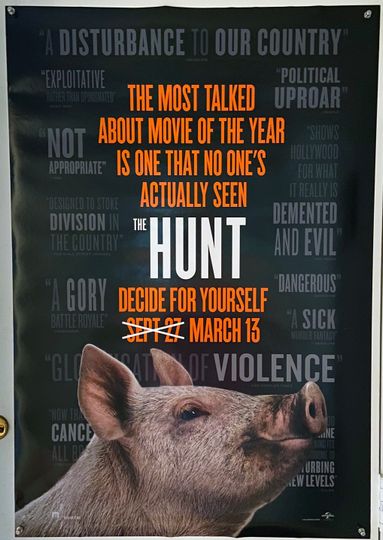 Discover THE HUNT (2020) - Original Double Sided Advance Teaser Movie Poster Betty Gilpin