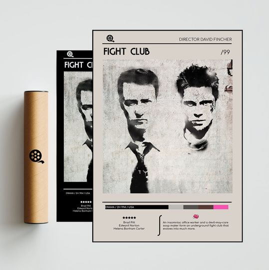 Discover Fight Club Movie Poster Featuring Brad Pitt