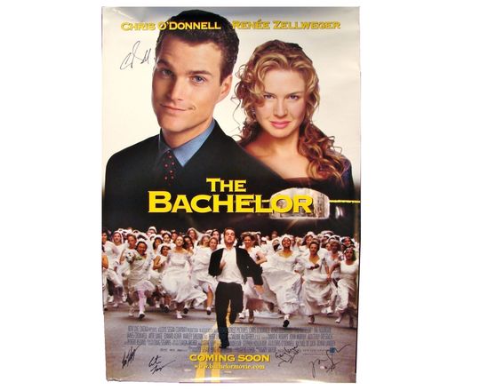 Discover 1999 THE BACHELOR Movie Poster 27x40 SIGNED Chris O'Donnell, Artie Lange, Director Gary Sinyor, + 2 others Original