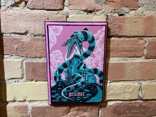 Discover Handmade 9x7x1 "Beetlejuice" movie mini poster handmade wood art plaque