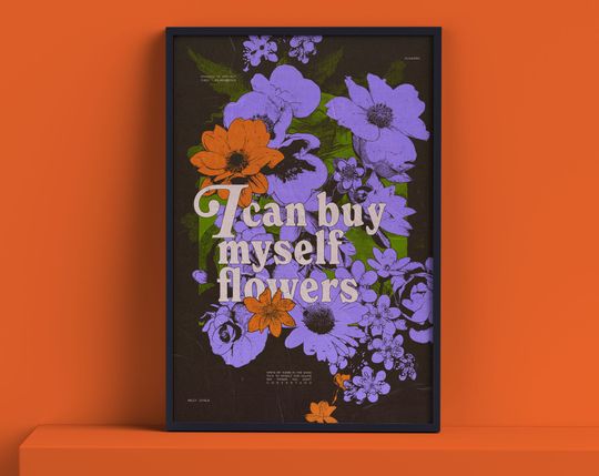Discover Flowers Lyrics Art Print | Miley Cyrus Wall Art | Poster Multiple Sizes