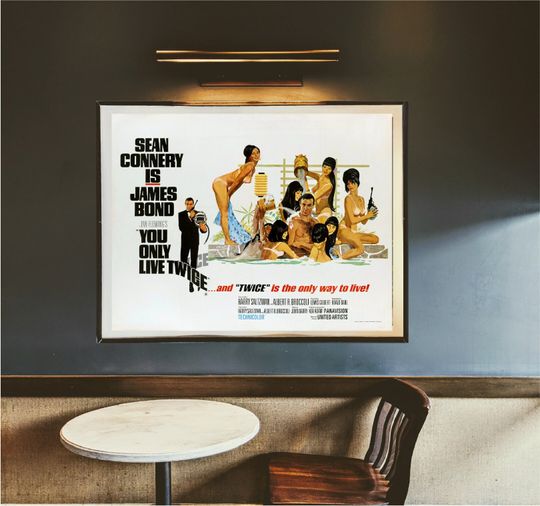 Discover James Bond You Only Live Twice Quad Robert E. McGinnis Illustrated Movie Poster A4-A3-A2-A1-A0-Quad