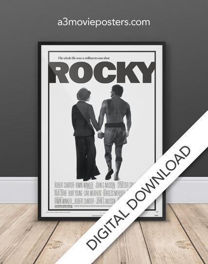 Discover Rocky Movie Poster - Digital Poster Download, 300dpi Jpeg, A3 and Tabloid Size, 70's Movie Posters