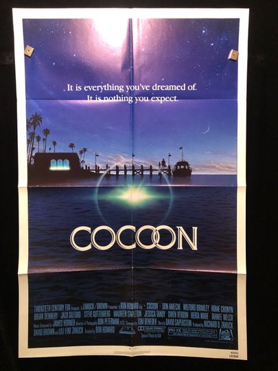 Discover Original 1985 Cocoon One Sheet Movie Poster Don Ameche, Ron Howard, Brian Dennehy, Sci Fi, Steve Guttenberg
