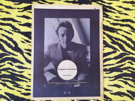 Discover Original 1985 Topper Headon Advert/Poster, Rare Vintage Poster, "Drumming Man" LP Rock, Vintage Paper The Clash Punk Rock Pop