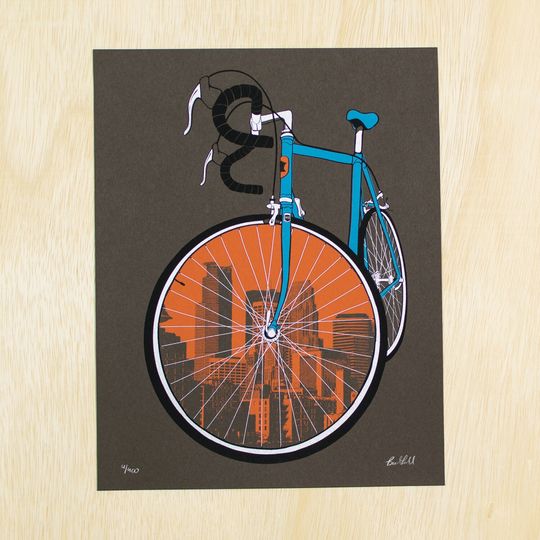 Discover 18 x 24" City Bike - Minneapolis Cycling Poster