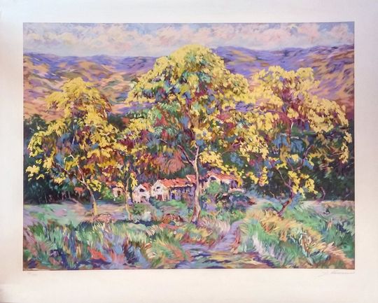 Discover Jacqueline Kamin "Laguna Canyon Road" - Hand Signed Serigraph - COA - See Live at GallArt - Buy/Sell/Trade