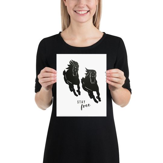 Discover Stay Free Wild Horses Screen Print by Christie Olstad