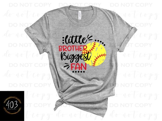 Discover Little Brother Biggest Fan Softball DTF Transfer