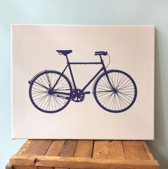 Discover Bike Screen Print - Bicycle Art for Cyclist Decor