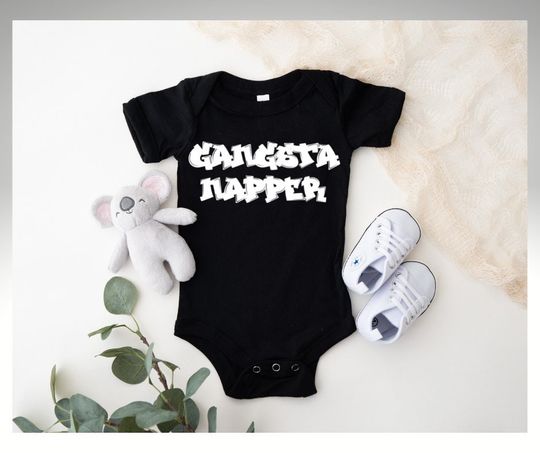 Discover Gangsta Napper, funny Infant Screen Print Transfer white ink, plastisol transfer, baby shirt transfer, baby screen print, infant screens