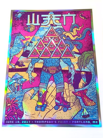 Discover Ween RAINBOW HOLOGRAPHIC Foil Variant Portland Maine Boognish Gigposter Argus Iluminati Transdermal Celebration Poster 2017 by GIGART
