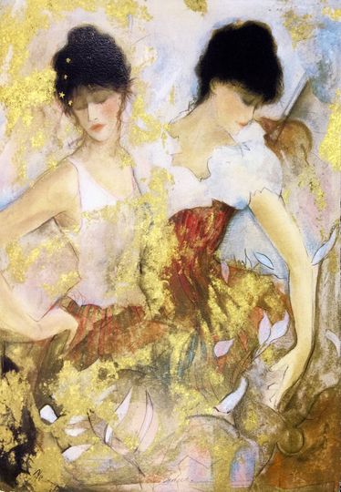 Discover Janet Treby "Two Dancers" - Signed Serigraph - COA - See Live at GallArt - Buy/Sell/Trade