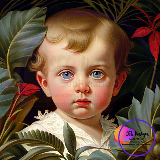 Discover Sublimation Transfer Beautiful Blue Eye Little Boy Vintage Style Print Ready To Press Sublimation Transfer Shirts Totes