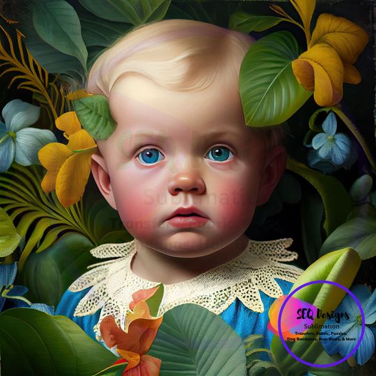 Discover Sublimation Transfer Beautiful Blue Eye Little Boy Vintage Style Print Ready To Press Sublimation Transfer Shirts Totes