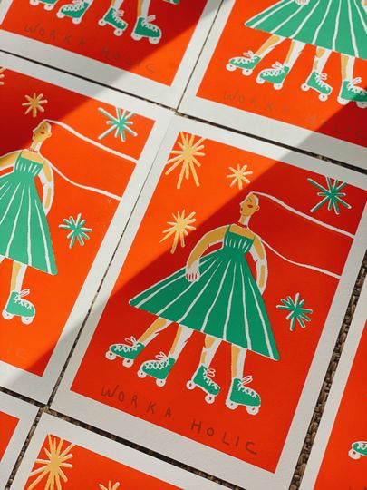 Discover A4_ Workaholic _ 3color Screen Print. n/50.
