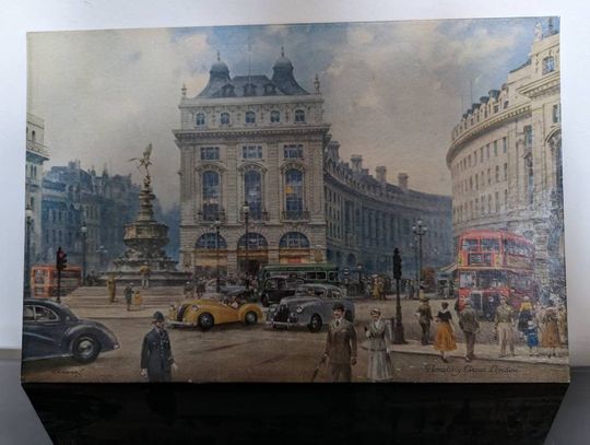 Discover Vintage Print of Piccadilly Circus - London Produced for Dunlop Rubber Company by CE Turner