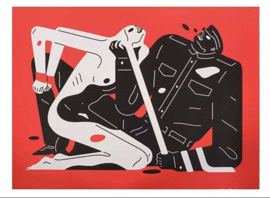 Discover Cleon Peterson "Talk Talk Talk" (Red) SOLD OUT 24X18 Inch, Edition of 100, Signed Limited Edition Screen Print