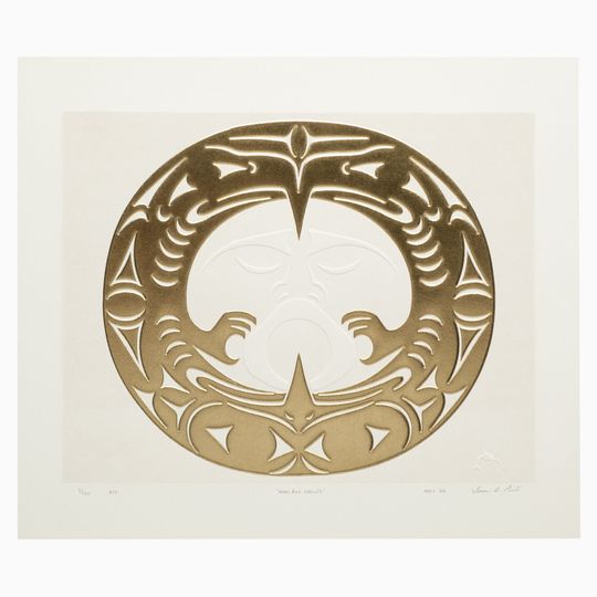 Discover Vintage 1986 Susan Point Coast Salish Serigraph Man and Eagles