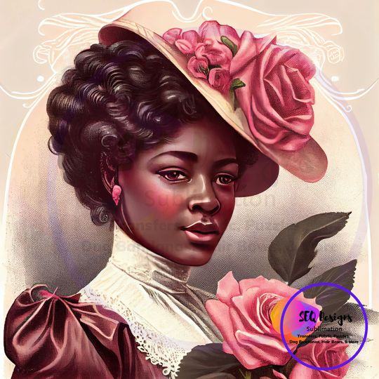 Discover Sublimation Transfer Beautiful Black Woman Vintage Style Print Ready To Press Sublimation Transfer Shirts Totes
