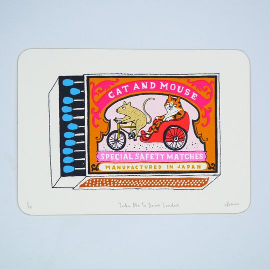 Discover Cat and Mouse Vintage matchbox - Take Me to Your Leader