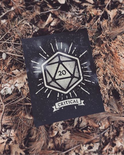 Discover D20 Critical Hit Poster - Dice Roll for Initiative - Game Master Wall Art - RPG Tabletop Roleplaying Home Apartment Oddity Decor DND Print