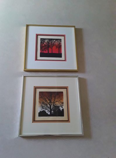 Discover Two Vintage Robert Ehrlich & Linda Sacco Signed Limited Edition Serigraphs/Silkscreens, Entitled Sunset and Home