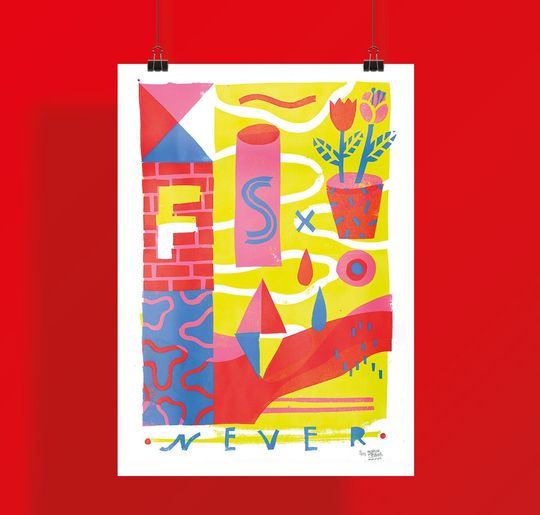 Discover Artprint / Stencilprint Landscape, DIN A2, handsigned and numbered, Illustration