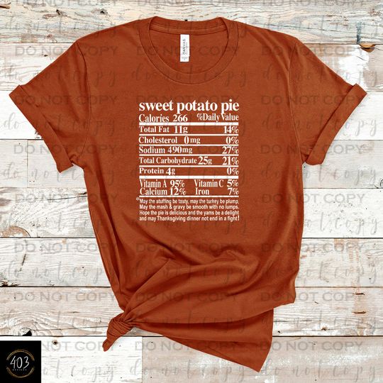 Discover Thanksgiving Sweet Potato Pie DTF Transfer - Ready to Press