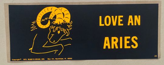 Discover Love an Aries Ram vintage blacklight bumper sticker