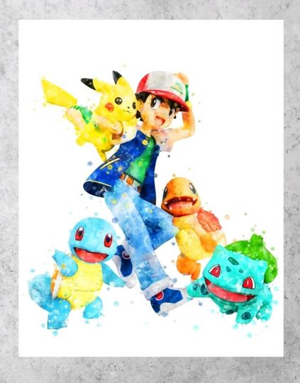 Discover PKM A4 Print,Nursery Art,Home Decor,Gift ideas, gift for her,father day,Pika, Bulbasaur,Charmander,