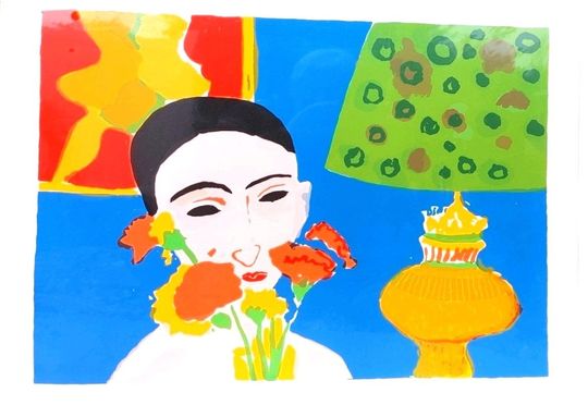 Discover John Grillo Woman with Flowers Limited Edition Serigraph, Artist signed and numbered 197/200