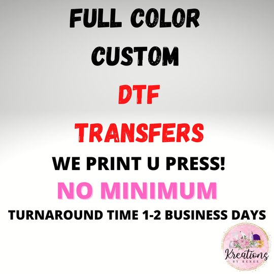 Discover Full color Custom DTF Prints, Gang Sheets and Bulk options Ships in 48 hours or less