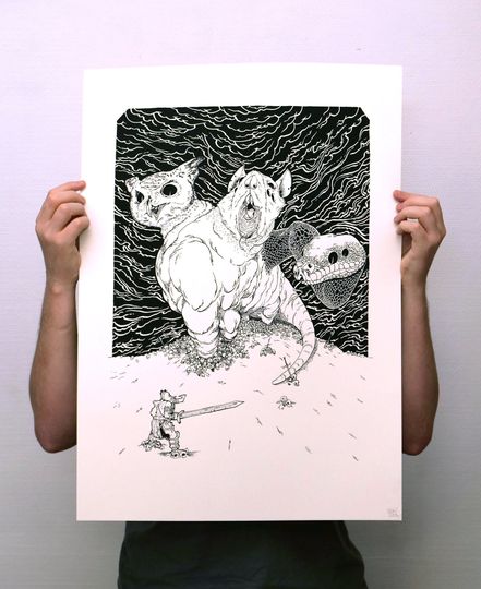 Discover Silkscreened illustration "Hydra"