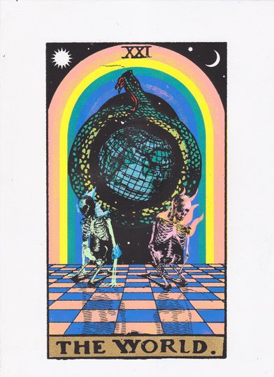 Discover The World - A4 Tarot Card Screenprint