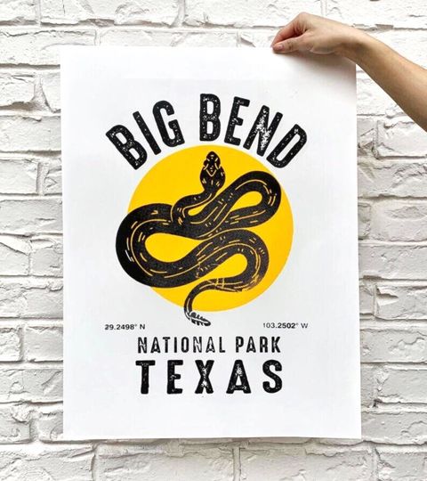 Discover Big Bend National Park - Screen Print Poster