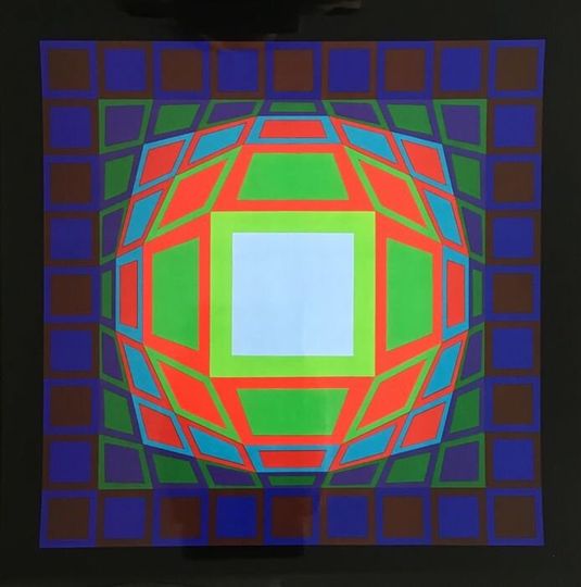 Discover Victor Vasarely (1908-1997) "GYEMANT' Offset Litho on paper