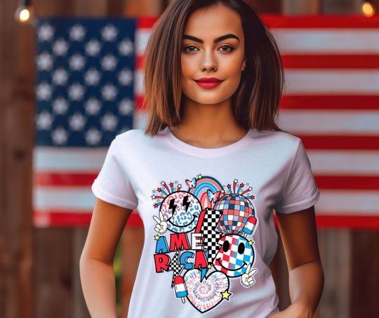 Discover America dtf, July 4th dtf, fireworks dtf , 4th of July shirt design, ready to press dtf