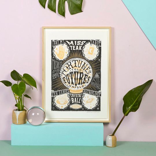 Discover Crystal Ball Silk Screen Print, Fortune Teller Wall Art