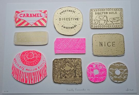 Discover Family Favourites XL - A3 Biscuit Screenprint