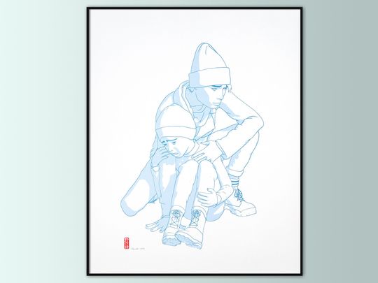 Discover Handmade screen printing 40x50 cm limited numbered wall decoration - Olena & Andriy