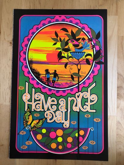 Discover Have a nice day bunnell Saturn double sided blacklight poster print