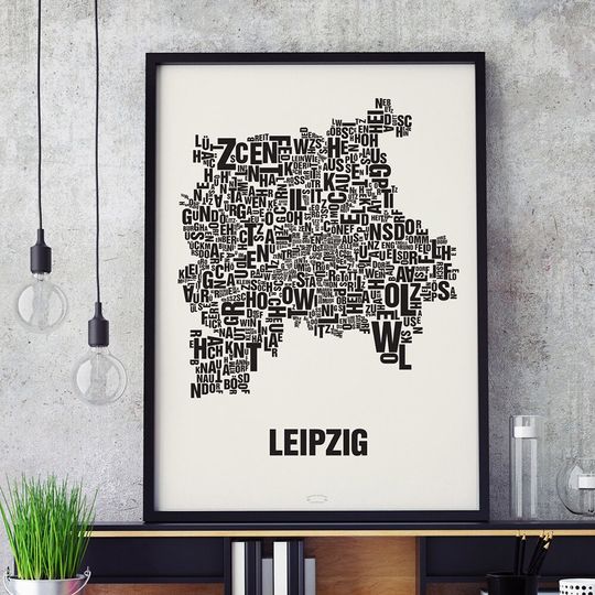 Discover LEIPZIG Letter Location Screen Printing Poster Typography, Typo City Map, Letters Map, Districts Graphics, Cities Pictures, Poster