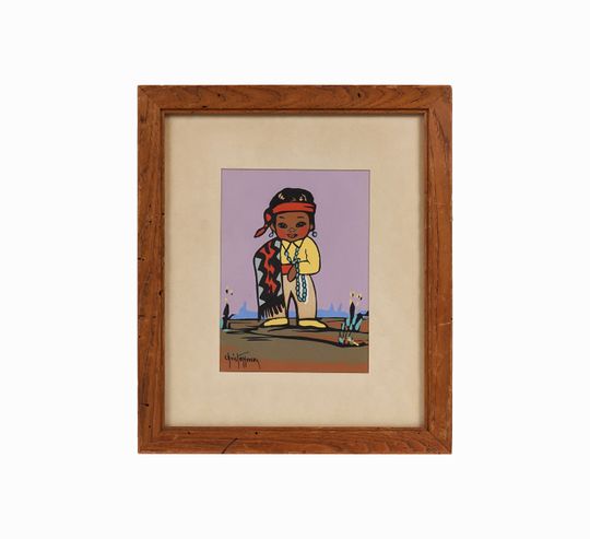 Discover Gerda Christoffersen "Oodees" Serigraph on Paper Native American