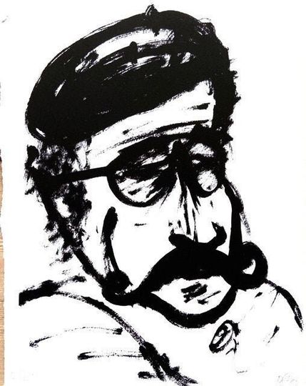 Discover Orignal Artwork-Original Print-Screen Print for Home Decor-Wall Art-Portrait-Hand Printed-Moustache-Men Faces- Graphic-Monochromatic-Artwork